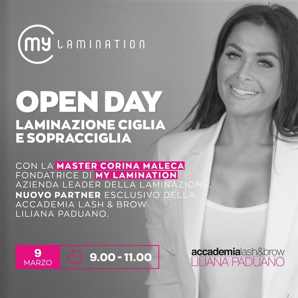 Open Day 'My Lamination' nuovo partner dell' Accademia Lash & Brow Liliana Paduano